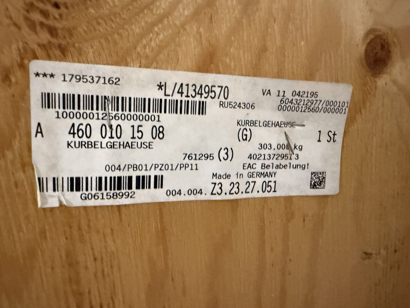 Блок цилиндров на КамАЗ 5490, Mercedes-Benz Axor двигатель OM457LA / Mercedes-Benz A4600101508 