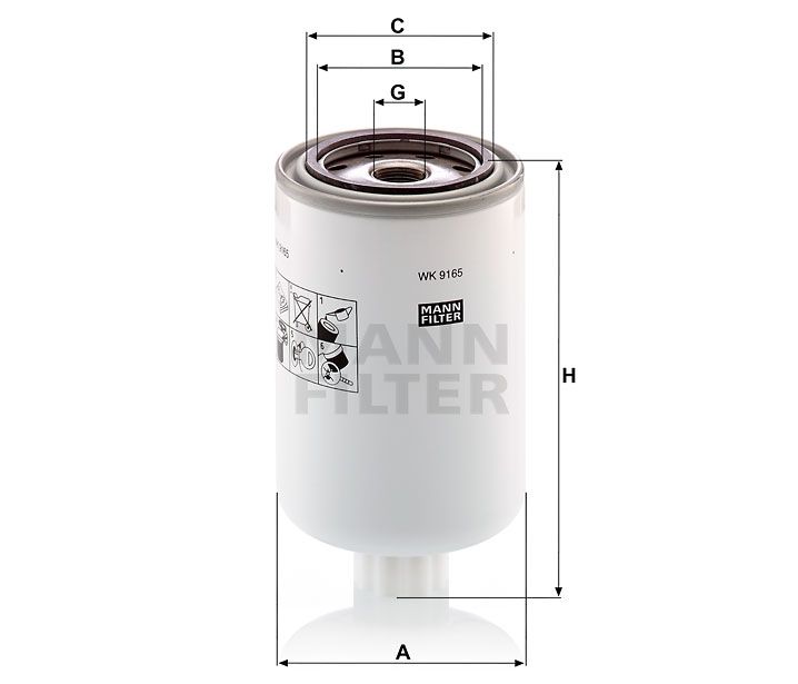 Фильтр топливный WK9165 MANN-FILTER